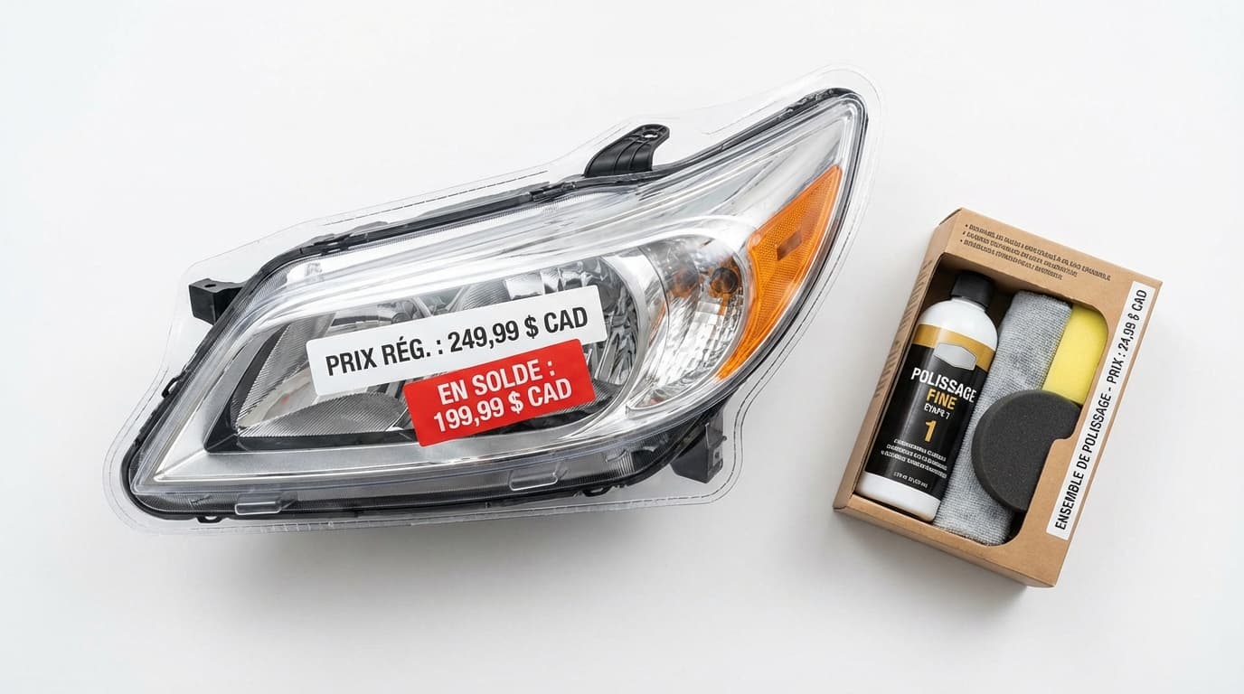 Produit automobile en promotion avec kit de polissage