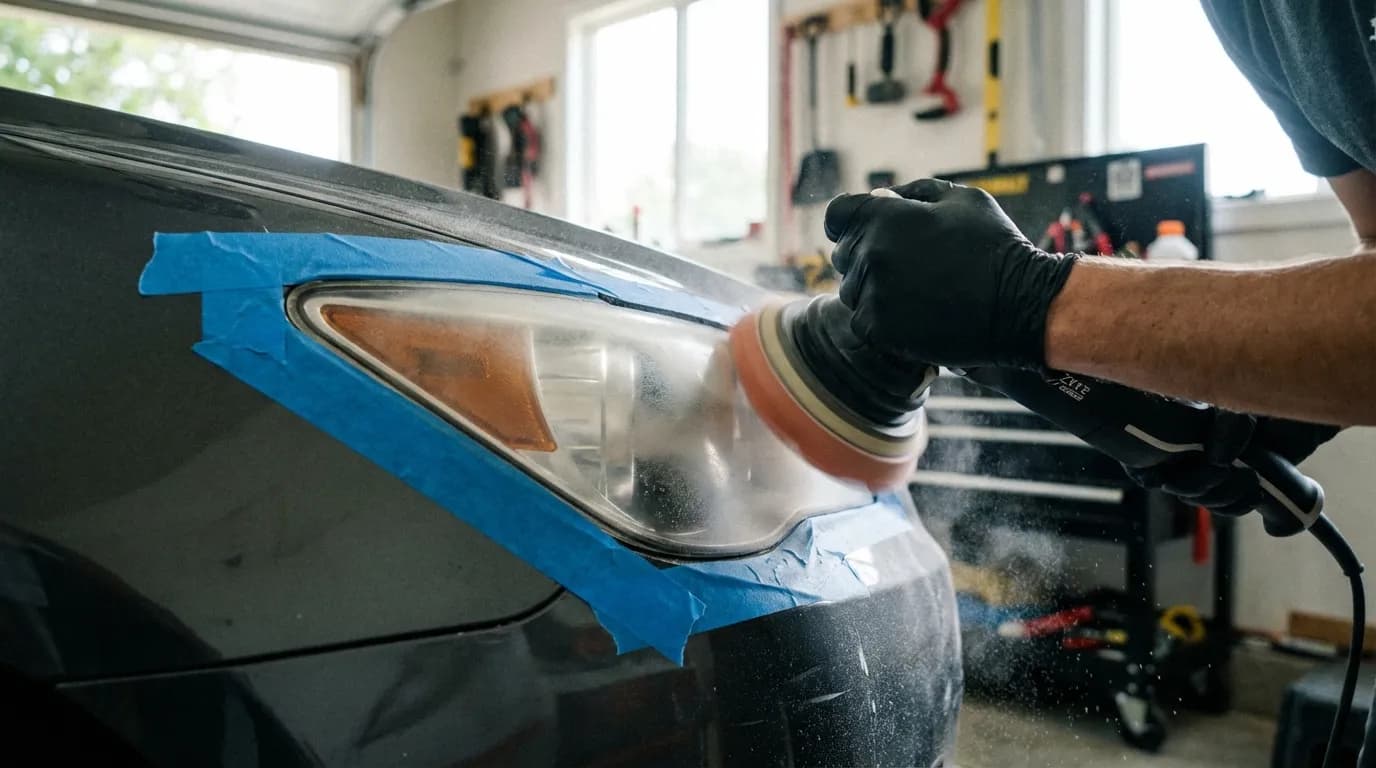 Polissage de phare automobile